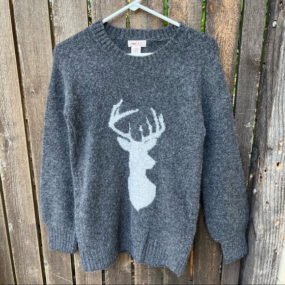 Anthropologie Yes Lola Alpaca Wool Blend Deer Sweater Sz XS - Picture 6 of 11